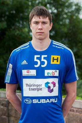 PRESSETERMIN THSV EISENACH 08 07 2015 - Eisenach: Die 1. Bundesliga Mannschaft des ThSV Eisenach zum Pressetermin am 8. Juli 2015 auf der Wartburg. Im Foto: Azat Vailullin 55 (ThSV Eisenach)
