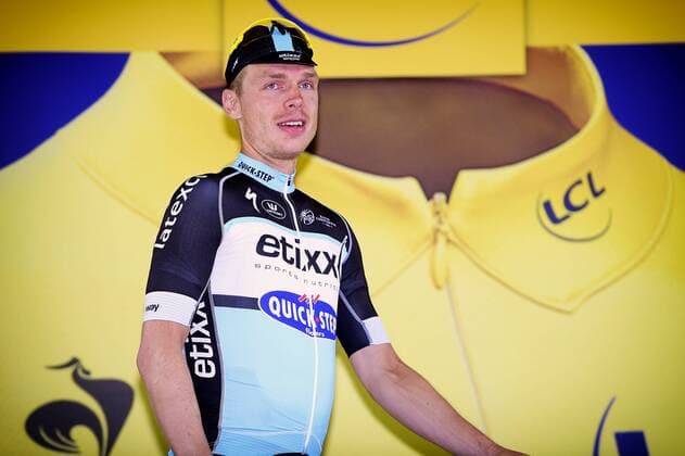 - AMIENS, FRANCE: German Tony Martin of team Ettix - Quick-Step celebrates on the podium after stage 5 of the 102nd edition of the Tour de France cycling race, 189,5 km from Arras to Amiens, France, Wednesday 08 July 2015. This year s Tour de France is taking place from 4 to 26 July. YORICKxJANSENS  x04660583x