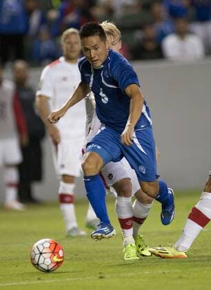 July 8, 2015 - Carson, California, U.S - Richard Menjirvar 6 of El Salvador during a Gold Cup game with Canada at StubHub Center in Carson, California, on Wednesday July 8, 2015. El Salvador vs. Canada - ZUMAp124