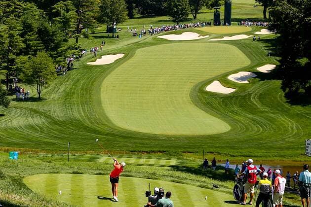 11 JUL 2015: Stacy Lewis of Texas tees off at the par 4 3rd hole during the third round of the 2015 U.S. Womens Open played at Lancaster Country Club in Lancaster Pennsylvania. GOLF: JUL 11 LPGA Golf Damen - U.S. Women s Open - Third Round Icon0711155092015 EDITORIAL USE ONLY