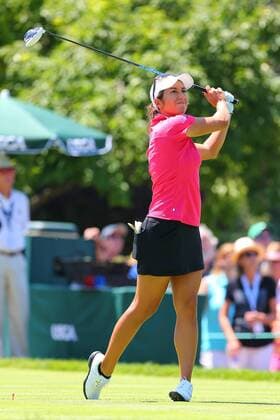 11 JUL 2015: Marina Alex of the USA tees off at the par 4 1st hole during the third round of the 2015 U.S. Womens Open played at Lancaster Country Club in Lancaster Pennsylvania. GOLF: JUL 11 LPGA Golf Damen - U.S. Women s Open - Third Round Icon0711155262015 EDITORIAL USE ONLY