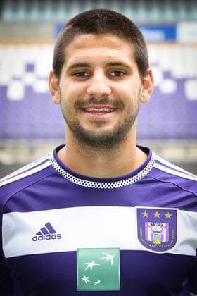- BRUSSELS, BELGIUM: Anderlecht s Alexandar Mitrovic pictured during the 2015-2016 season photo shoot of Belgian first league soccer team RSC Anderlecht, Tuesday 14 July 2015 in Brussels. VIRGINIExLEFOUR  x04663970x