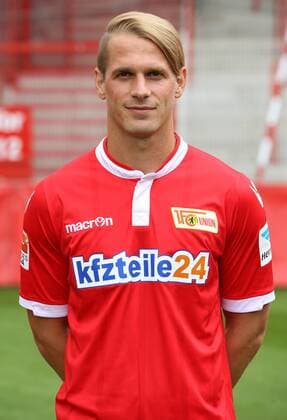 Soeren Sören Brandy Einzelbild Portrait Portraet Porträt Hochformat Oberkoerper Oberkörper Fußball Fussball zweite 2. Bundesliga Fototermin Porträttermin DFL 2015 2016 Saison 2015 2016 15.07.2015 1. FC Union Berlin Stadion an der Alten Foersterei Försterei