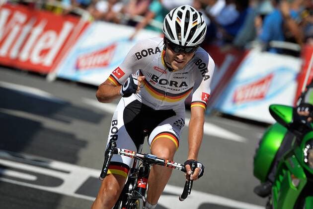 - CAUTERETS, FRANCE: German Emanuel Buchmann of Bora-Argon 18 crosses the finish line at stage 11 of the 2015 edition of the Tour de France cycling race, 188 km from Pau to Vallee de Saint-Savin, Cauterets, France, Wednesday 15 July 2015. This year s Tour de France is taking place from 4 to 26 July. DAVIDxSTOCKMAN  x04664858x