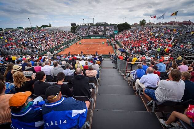 - MIDDELKERKE, BELGIUM: Illustration picture taken during the second game between Belgian David Goffin and Canadian Filip Peliwo at the Davis Cup quarter final World Group meeting between Belgium and Canada, Friday 17 July 2015 in Middelkerke. LUCxCLAESSEN  x04666345x