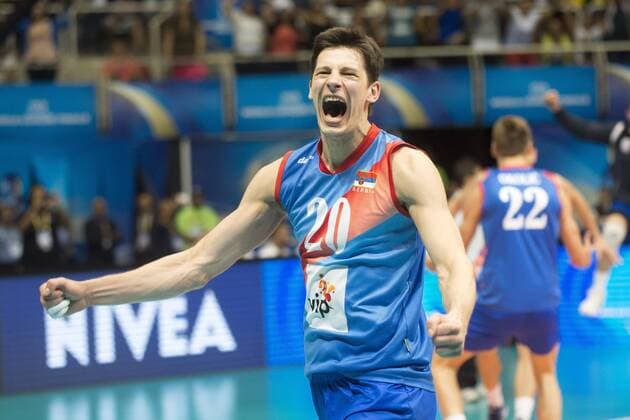 Volei USA x Servia RIO DE JANEIRO, Brazil - 18 07 2015: VOLEI USA X SERBIA - Team served celebrates victory over USA x Servia by the semi-final of the World Volleyball League in Maracan?zinho. This game is part of the Rio2016 Olympic test event in Rio de Janeiro (Photo: Celso Pupo FotoArena).  CelsoxPupo