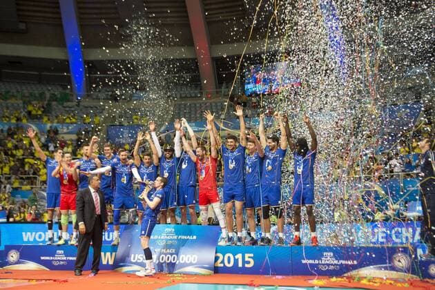 Volei Servia X Franca RIO DE JANEIRO, Brazil - 07 19 2015: VOLLEYBALL SERBIA X FRANCE - France on the podium as champion for Serbia X France by the end of the World Volleyball League in Maracan?zinho Gymnasium. (Photo: Celso Pupo FotoArena)  CelsoxPupo
