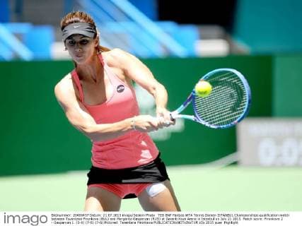 TEB BNP Paribas WTA Tennis Damen ISTANBUL Championships qualification match between Tsventana Pironkova (BUL) and Margarita Gasparyan (RUS) at Garanti Koza Arena in Istanbul on July 21 2015. Match score: Pironkova 2 - Gasparyan 1. (0-6) (7-6) (7-6) Pictured: Tsventana Pironkova 