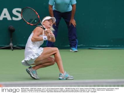 TEB BNP Paribas WTA Tennis Damen ISTANBUL Championships qualification match between Agnieszka Radwanska (POL) and Jelena Jankovic (SRB) at Garanti Koza Arena in Istanbul on July 21 2015. Match score: Radwanska 2 - Jankovic 1. (6-4) (3-6) (6-2) Pictured: Agnieszka Radwanska 