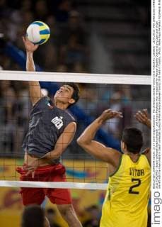 Pan American Games Toronto 2015 TORONTO, CANADA - 21 07 2015: PAN AMERICAN GAMES 2015 TORONTO - Beach volleyball Beachvolleyball - and Alvaro Magliano Vitor Araujo lost for Mexican Rodolfo Ontiveros and Juan and Virgin are left with the silver medal in beach volleyball during the Pan American Games Toronto 2015 held in Toronto. (Photo: Pedro Paulo Ferreira FotoArena)  PedroxPauloxFerreira