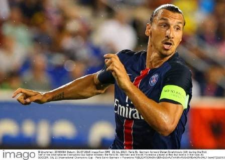 21 JUL 2015: Paris St. Germain forward Zlatan Ibrahimovic (10) during the first half of the International Champions Cup Game between the Paris St. Germain and the AC Fiorentina played at Red Bull Arena in Harrison,NJ. SOCCER: JUL 21 International Champions Cup - Paris Saint-Germain v Fiorentina Icon072115019 EDITORIAL USE ONLY