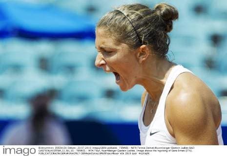 TENNIS - WTA Tennis Damen Nuernberger Gastein Ladies BAD GASTEIN,AUSTRIA,23.JUL.15 - TENNIS - WTA Tour, Nuernberger Gastein Ladies. Image shows the rejoicing of Sara Errani (ITA). GEPAxpictures xMatthiasxHauer
