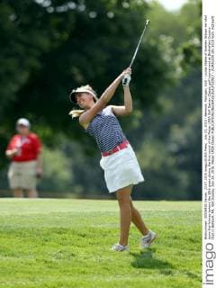 July 23, 2015 - Belmont, Michigan, USA - Louise Stahle of Sweden follows her shot down the fairway toward the 18th green during the first round of the Meijer LPGA Golf Damen Classic golf tournament at Blythefield Country Club in Belmont, MI, USA Sunday, July 23, 2015. Meijer LPGA Classic  - ZUMAn230
