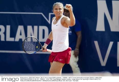 TENNIS - WTA Tennis Damen Nuernberger Gastein Ladies BAD GASTEIN,AUSTRIA,24.JUL.15 - TENNIS - WTA Tour, Nuernberger Gastein Ladies. Image shows the rejoicing of Sara Errani (ITA). GEPAxpictures xMatthiasxHauer