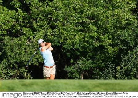 July 24, 2015 - Belmont, Michigan, USA - Jenny Gleason of Clearwater, Florida follows her drive to the green from the 8th tee during the second round of the Meijer LPGA Golf Damen Classic golf tournament at Blythefield Country Club in Belmont, MI, USA Friday, July 24, 2015. Meijer LPGA Classic  - ZUMAn230