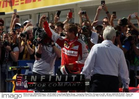 Hungarian Grand Prix, Hungaroring 23 - 26 July 2015 26.07.2015 - Race, 1st position Sebastian Vettel (GER) Scuderia Ferrari SF15-T 