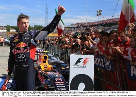 26.07.2015. Hungaroring, Budapest, Hungary. FIA Formula 1 Grand Prix of Hungary. Race day. Infiniti Red Bull Racing driver Daniil Kvyat finishes in 2nd place xLeannexBoonx  ActionPlus11644051