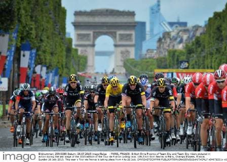 - PARIS, FRANCE: British Chris Froome of Team Sky and Team Sky riders pictured in action during the last stage of the 2015 edition of the Tour de France cycling race, 109,5 km from Sevres to Paris, Champs Elysees, France, Sunday 26 July 2015. This year s Tour de France is taking place from 4 to 26 July. DAVIDxSTOCKMAN  x04671531x