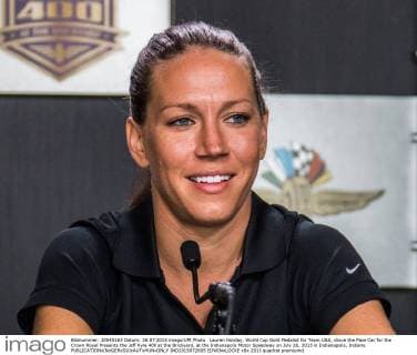 Lauren Holiday, World Cup Gold Medalist for Team USA, drove the Pace Car for the Crown Royal Presents the Jeff Kyle 400 at the Brickyard, at the Indianapolis Motor Speedway on July 26, 2015 in Indianapolis, Indiana.  IND2015072605 EDWINxLOCKE