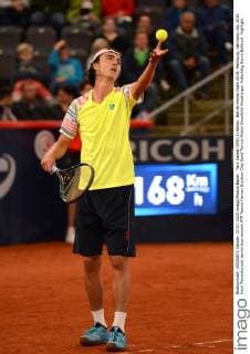 Taro Daniel (JPN) in Aktion. Bet-At-Home Open 2014, Hamburg, Germany
