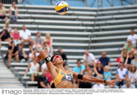 Beach volleyball Beachvolleyball - CEV European Championships 2015 KLAGENFURT,AUSTRIA,28.JUL.15 - BEACH VOLLEYBALL - CEV Beach Volleyball European Championships. Image shows Ilka Semmler (GER). GEPAxpictures xDanielxGoetzhaber