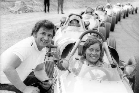 Fahrlehrgang 1971 auf dem Nürburgring, Hans Herrmann und Rosi Mittermaier