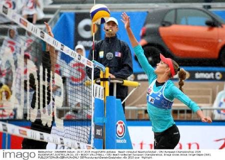 Beach volleyball Beachvolleyball - CEV European Championships 2015 KLAGENFURT,AUSTRIA,29.JUL.15 - BEACH VOLLEYBALL - CEV Beach Volleyball European Championships. Image shows Anouk Verge-Depre (SUI). GEPAxpictures xDanielxGoetzhaber