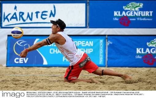 Beach volleyball Beachvolleyball - CEV European Championships 2015 KLAGENFURT,AUSTRIA,30.JUL.15 - BEACH VOLLEYBALL - CEV Beach Volleyball European Championships. Image shows Alexander Horst (AUT). GEPAxpictures xDanielxGoetzhaber