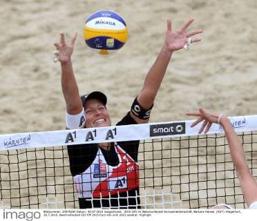 2015 CEV A1 Beachvolleyball Europameisterschaft. Barbara Hansel, (AUT). Klagenfurt, 30.7.2015.