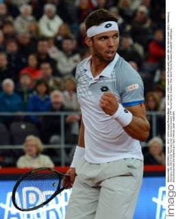 Jiri Vesely (CZE) macht die Faust und jubelt. Bet-At-Home Open 2015, Hamburg, Germany