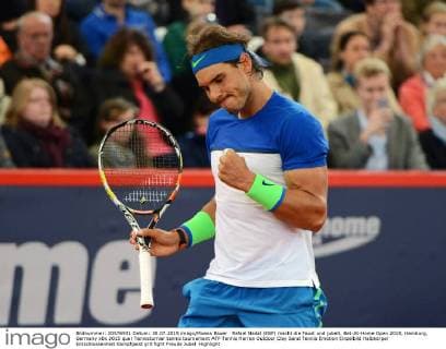Rafael Nadal (ESP) macht die Faust und jubelt. Bet-At-Home Open 2015, Hamburg, Germany