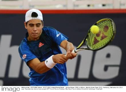 Jaume Munar (ESP) in Aktion. Bet-At-Home Open 2015, Hamburg, Germany
