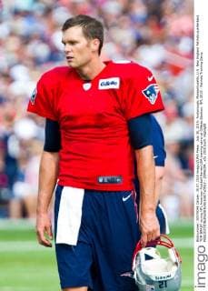 July 30, 2015; Foxborough, Massachusetts, U.S. New England Patriots quarterback TOM BRADY during NFL American Football Herren USA training camp at Gillette Stadium. NFL 2015 - Patriots Training Camp - ZUMAc04_