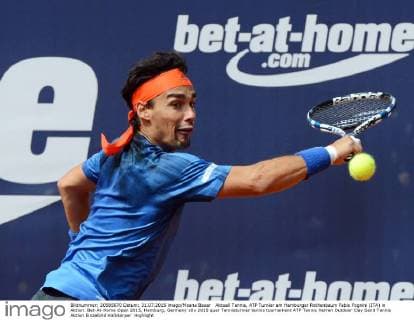 Aktuell Tennis, ATP Turnier am Hamburger Rothenbaum Fabio Fognini (ITA) in Aktion. Bet-At-Home Open 2015, Hamburg, Germany