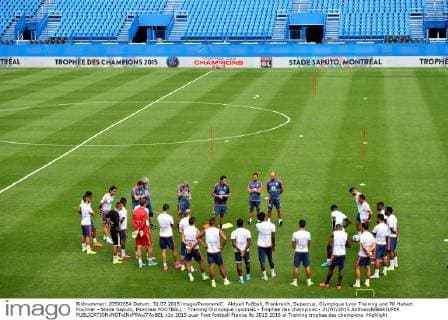 Aktuell Fußball, Frankreich, Supercup, Olympique Lyon Training und PK Hubert Fournier - Stade Saputo, Montreal FOOTBALL : Training Olympique Lyonnais - Trophee des champions - 31 07 2015 AnthonyBIBARD FEP 