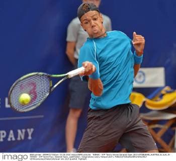 TENNIS - ATP Tennis Herren Generali Open 2015 KITZBUEHEL,AUSTRIA,01.AUG.15 - TENNIS - ATP World Tour, Generali Open, qualification. Image shows Lenny Hampel (AUT). GEPAxpictures xHansxOsterauer