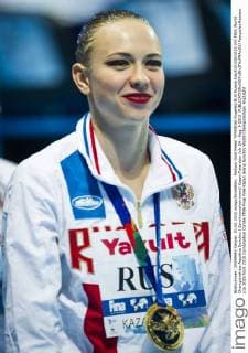 Podium Gold Medal TIMANINA Angelika RUS Russia Day9 01 08 2015 XVI FINA World Championships Aquatics Synchro ( Synchronschwimmen) Kazan Tatarstan July 24 - Aug. 9 2015 PasqualexMesiano