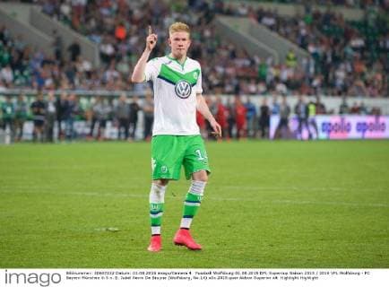 Fussball Wolfsburg 01.08.2015 DFL Supercup Saison 2015 2016 VFL Wolfsburg - FC Bayern München 6:5 n. E. Jubel Kevin De Bruyne (Wolfsburg, No.14)