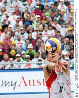 Beach volleyball Beachvolleyball - CEV European Championships 2015 KLAGENFURT,AUSTRIA,02.AUG.15 - BEACH VOLLEYBALL - CEV Beach Volleyball European Championships. Image shows Janis Smedins (LAT). GEPAxpictures xMaticxKlansek
