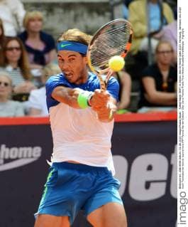 Rafael Nadal (ESP) in Aktion. Bet-At-Home Open 2015, Hamburg, Germany