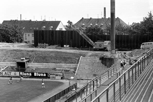 1971: Stadionumbau Bökelberg, Heimspielstätte von Borussia Mönchengladbach