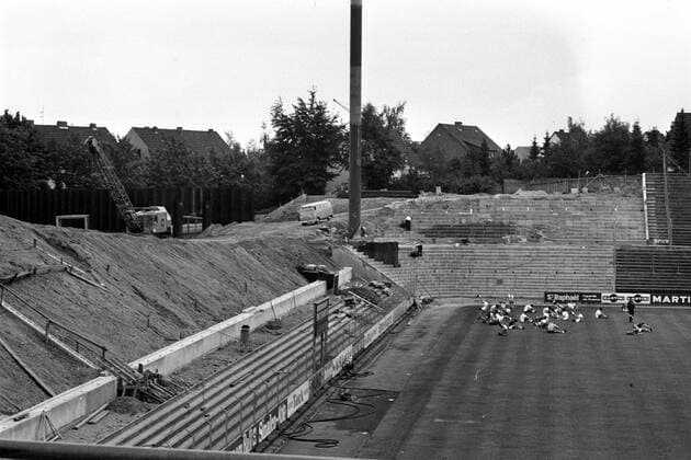 1971: Stadionumbau Bökelberg, Heimspielstätte von Borussia Mönchengladbach