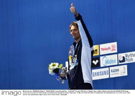 LACOURT Camille FRA Silver Medal Men s 100m Backstroke Day12 04 08 2015 Kazan Arena Swimming XVI FINA World Championships Aquatics Kazan Tatarstan AndreaxStaccioli