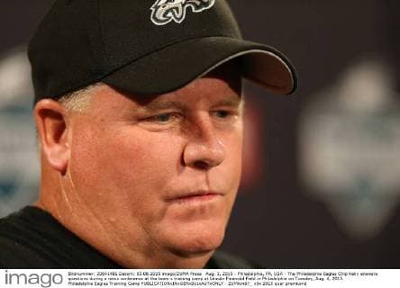 Aug. 3, 2015 - Philadelphia, PA, USA - The Philadelphia Eagles Chip Kelly answers questions during a news conference at the team s training camp at Lincoln Financial Field in Philadelphia on Tuesday, Aug. 4, 2015. Philadelphia Eagles Training Camp - ZUMAm67_