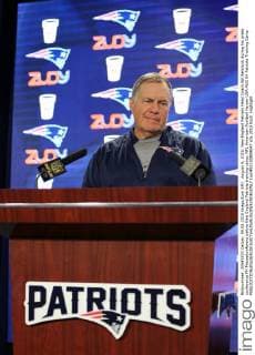 August 4, 2015: New England Patriots Head Coach Bill Belichick during his press conference PK Pressekonferenz before New England Patriots training camp. NFL American Football Herren USA AUG 04 Patriots Training Camp Icon482150804047 EDITORIAL USE ONLY