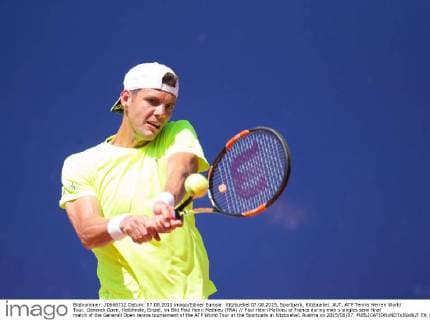 Kitzbuehel 07.08.2015, Sportpark, Kitzbuehel, AUT, ATP Tennis Herren World Tour, Generali Open, Halbfinale, Einzel, im Bild Paul Henri Mathieu (FRA) Paul Henri Mathieu of France during men s singles semi final match of the Generali Open tennis tournament of the ATP World Tour at the Sportpark in Kitzbuehel, Austria on 2015 08 07.  EX_GRO  