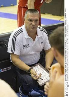 August 4, 2015. - Russia, Moscow region, Novogorsk. - Basketball. Russia - China friendly match. In picture: Russian national basketball team head coach Evgeny Pashutin. PhotoagencyxInterpress 