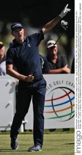 Aug. 7, 2015 - Akron, OH, USA - Justin Rose yells to spectators as his tee shot on the 11th hole goes left during the second round of the World Golf Championships-Bridgestone Invitational at Firestone County Club on Friday, Aug. 7, 2015, in Akron, Ohio. Bridgestone Invitational second round - ZUMAm67_