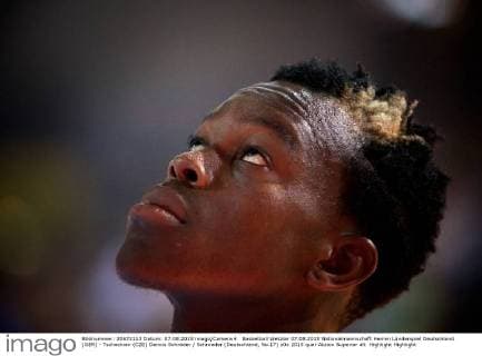 Basketball Wetzlar 07.08.2015 Nationalmannschaft Herren Länderspiel Deutschland (GER) - Tschechien (CZE) Dennis Schröder Schroeder (Deutschland, No.17)