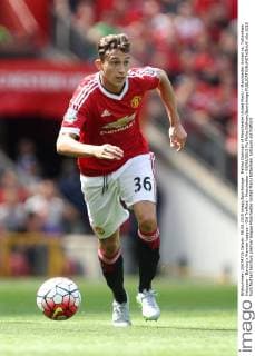 Matteo Darmian of Manchester United ManU - Manchester United vs. Tottenham Hotspurs - Barclay s Premier League - Old Trafford - Manchester - 08 08 2015 Pic Philip Oldham Sportimage EDITORIAL USE ONLY. No use with unauthorised audio, video, data, fixture lists, club league logos or live services. Online in-match use limited to 120 images, no video emulation. No use in betting, games or single club league player publications.